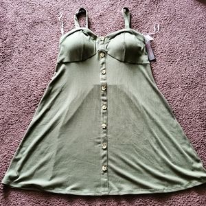 No Boundaries Olive Green Sundress